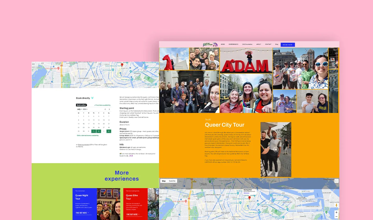 A screenshot of the website for "LGBTOUR Amsterdam" after its rebranding