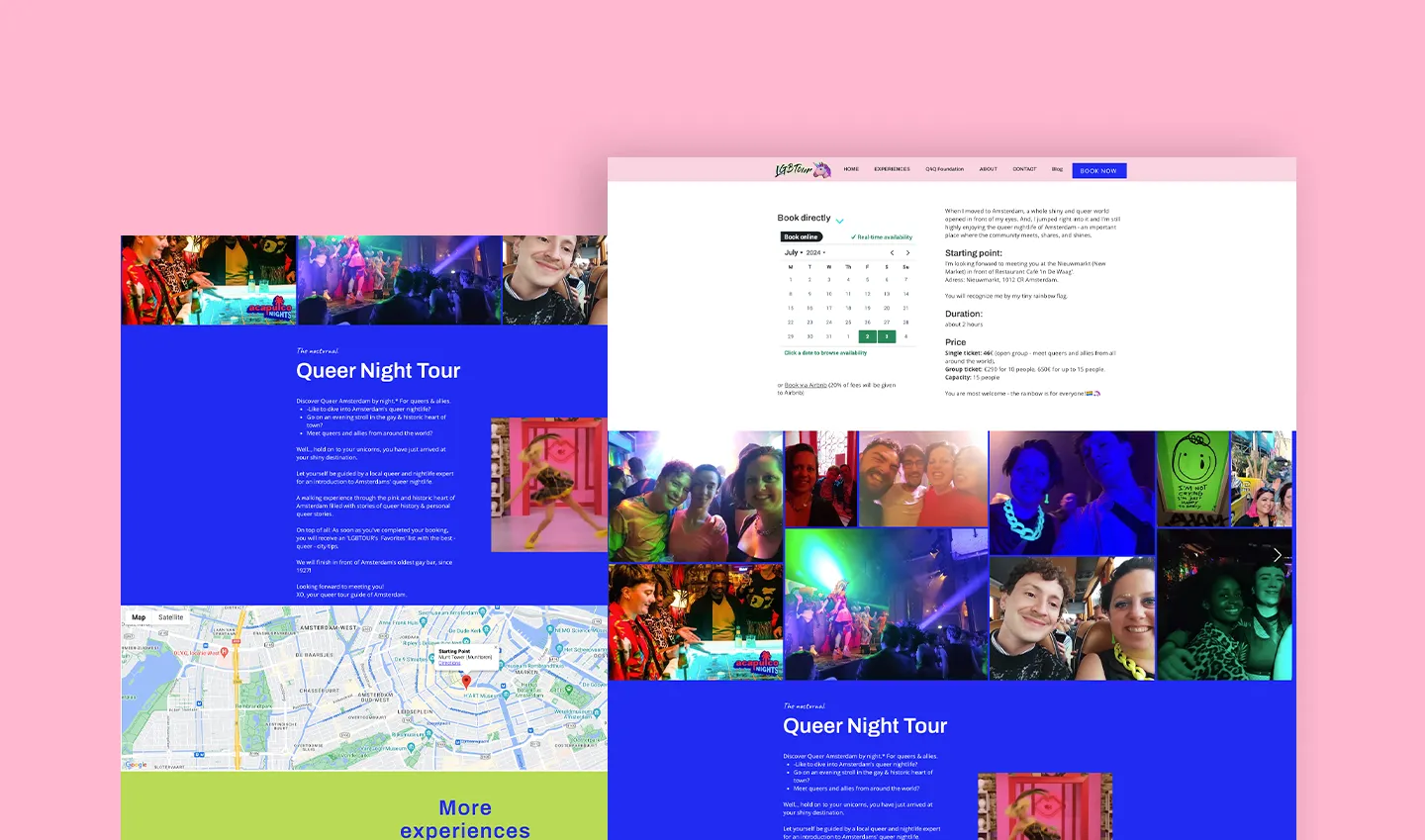 A screenshot of the website for "LGBTOUR Amsterdam" after its rebranding